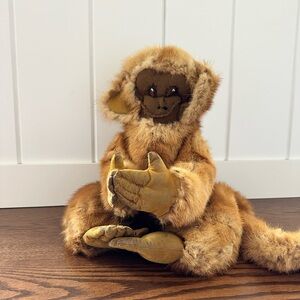 Vintage Handmade 12”  Mink Monkey Stuffed Animal Real Fur